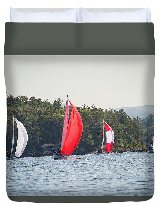 Sailing Duvet Cover featuring the photograph 2019 J80 North American Championships #69 by Benjamin Dahl