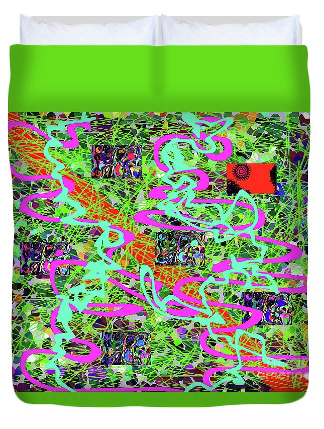 Walter Paul Bebirian: The Bebirian Art Collection Duvet Cover featuring the digital art 7-25-2012abc by Walter Paul Bebirian