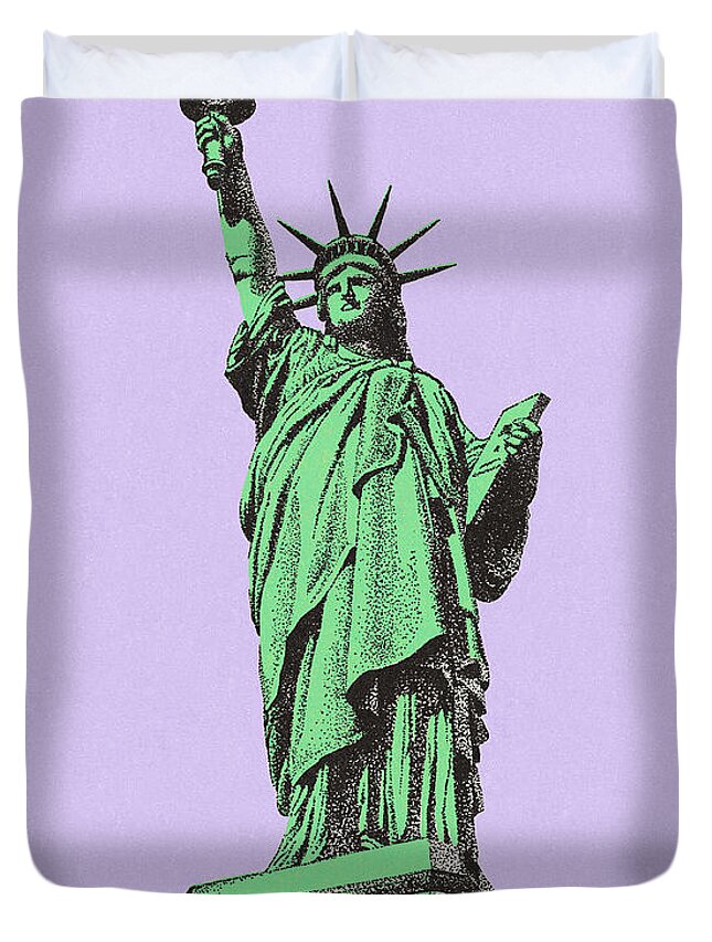 America Duvet Cover featuring the drawing Statue of Liberty #7 by CSA Images