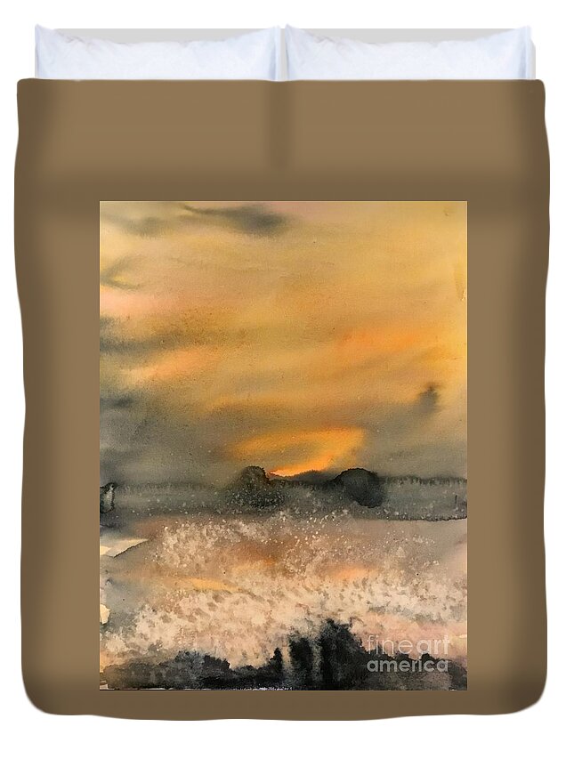 #72 2019 Duvet Cover featuring the painting #72 2019 #72 by Han in Huang wong