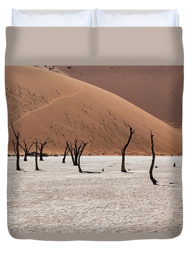 Artistic Duvet Cover featuring the photograph Deadvlei #8 by Mache Del Campo