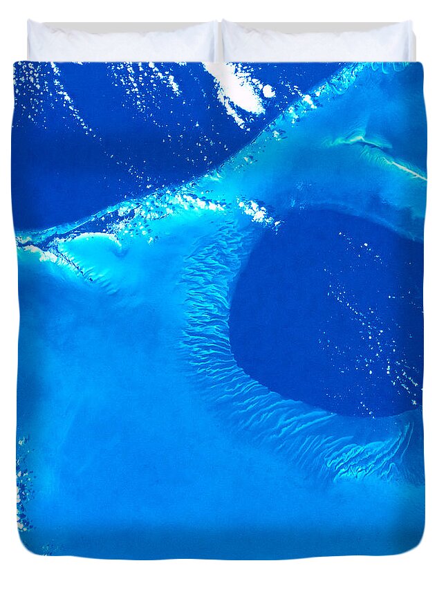 Tranquility Duvet Cover featuring the photograph Earth Viewed From A Satellite #8 by Stockbyte