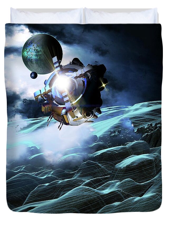 Concepts & Topics Duvet Cover featuring the digital art Space Exploration, Artwork #8 by Victor Habbick Visions