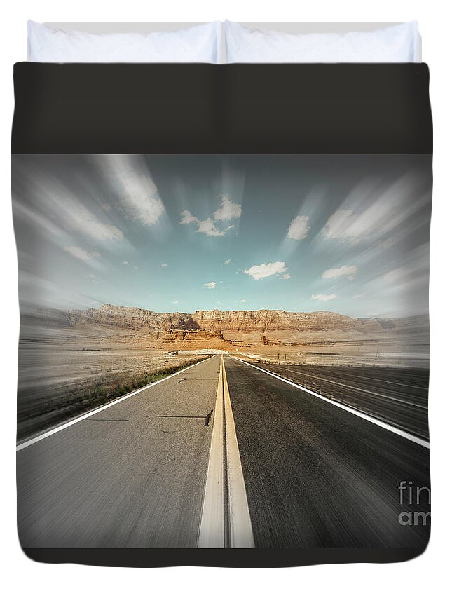 Arizona Duvet Cover featuring the photograph Arizona Desert Highway #9 by Raul Rodriguez