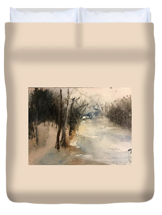 96209 Duvet Cover featuring the painting 96209 by Han in Huang wong