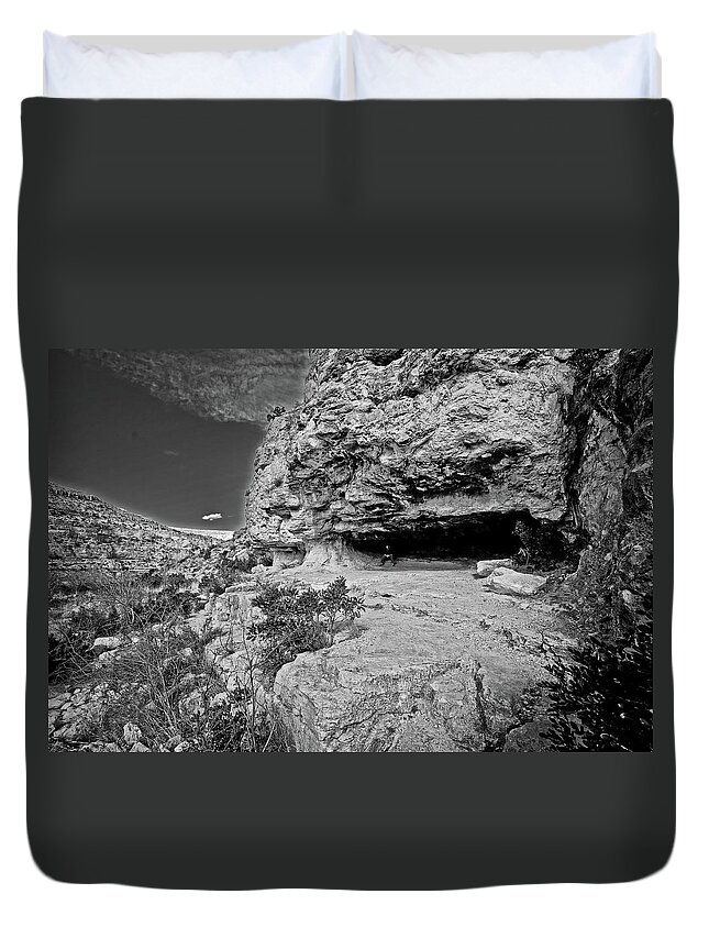 Rock Duvet Cover featuring the photograph A Home in the Rock by George Taylor