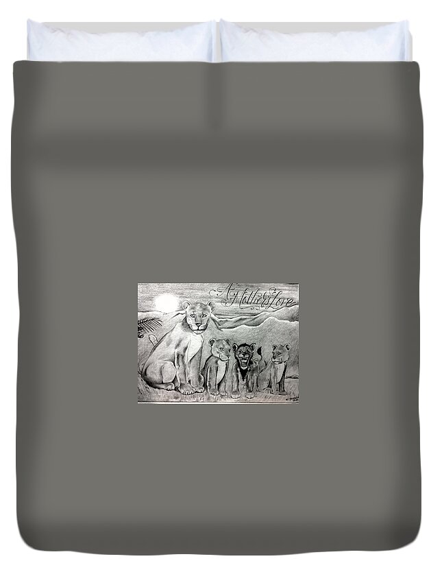 Mexican American Art Duvet Cover featuring the drawing A Motherz Pride by Joseph Lil Man Valencia