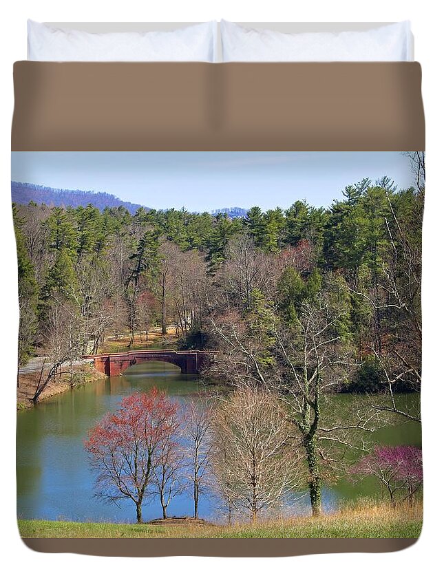 Pond Duvet Cover featuring the photograph A Place To Ponder by Allen Nice-Webb