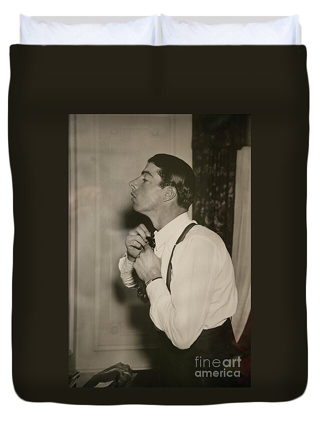 Dimaggio Duvet Cover featuring the photograph A young Joe D by Imagery-at- Work