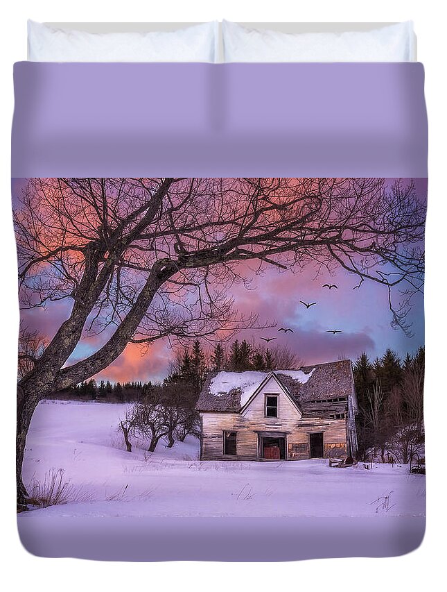 Bay Of Fundy Duvet Cover featuring the photograph Abandoned Homestead by Tracy Munson