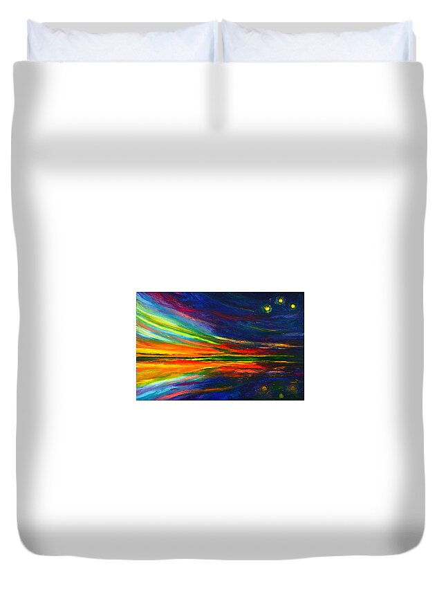 Sun Duvet Cover featuring the painting Above by Chiara Magni
