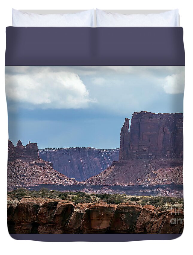 Utah Duvet Cover featuring the photograph Above the Canyon Rim by Jim Garrison