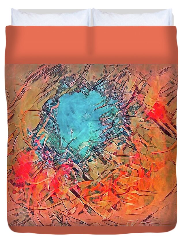 Abstract Duvet Cover featuring the digital art Abstract 49 by Steve DaPonte