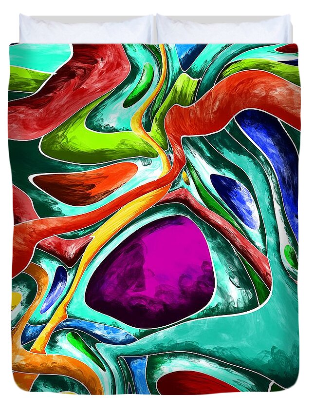 Paradox Duvet Cover featuring the painting Abstract Art Paradox by Patricia Piotrak