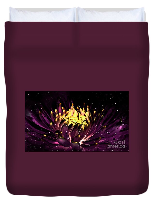Abstract Duvet Cover featuring the photograph Abstract Digital Dahlia Floral Cosmos 891 by Ricardos Creations