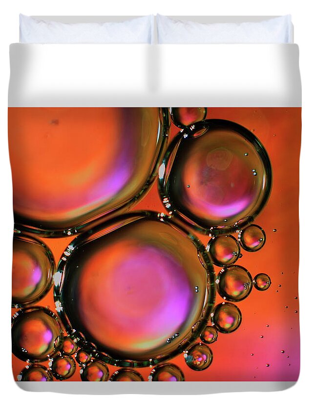 Photography Duvet Cover featuring the photograph Abstract Droplets by Jeffrey PERKINS