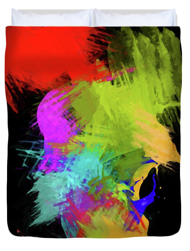 Abstract Duvet Cover featuring the painting Abstract - DWP1292751 by Dean Wittle
