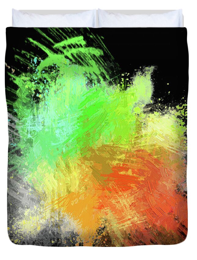 Abstract Duvet Cover featuring the painting Abstract - DWP1550041 by Dean Wittle