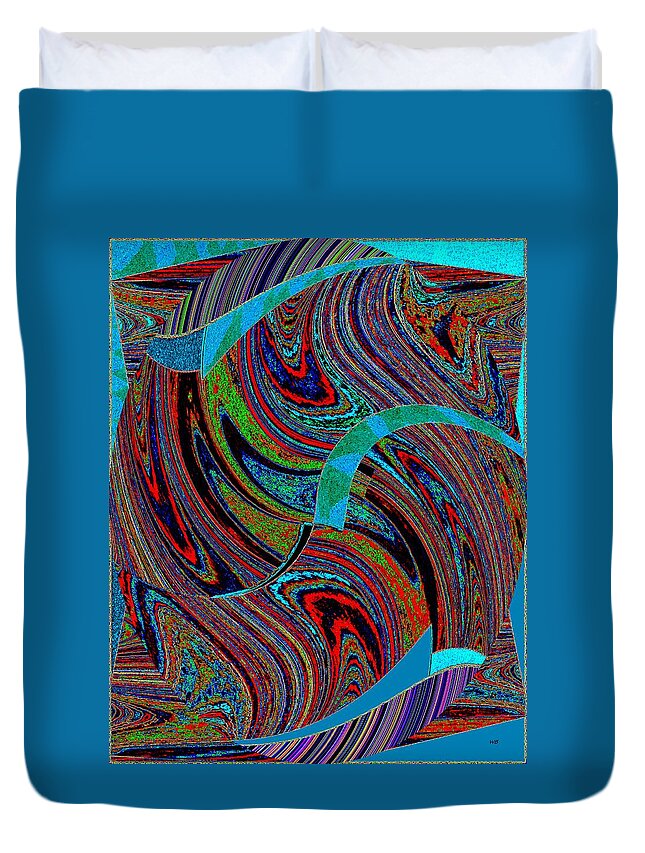 Hoopla Duvet Cover featuring the digital art Abstract Hoopla by Will Borden