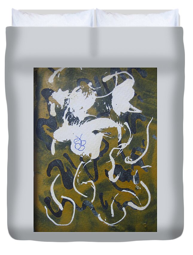 Browns Duvet Cover featuring the drawing Abstract Human Figure by AJ Brown