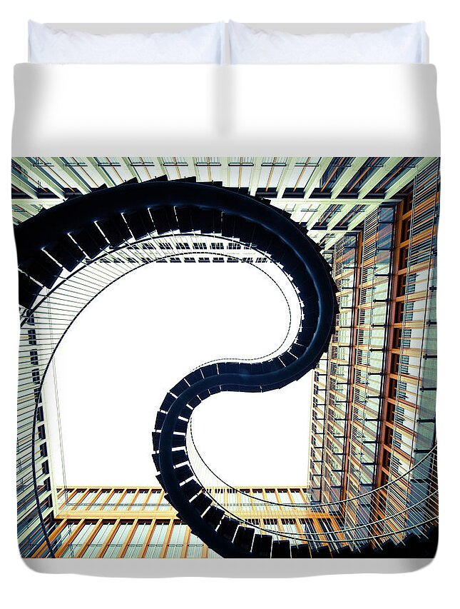 Curve Duvet Cover featuring the photograph Abstract Stairs by Lappes