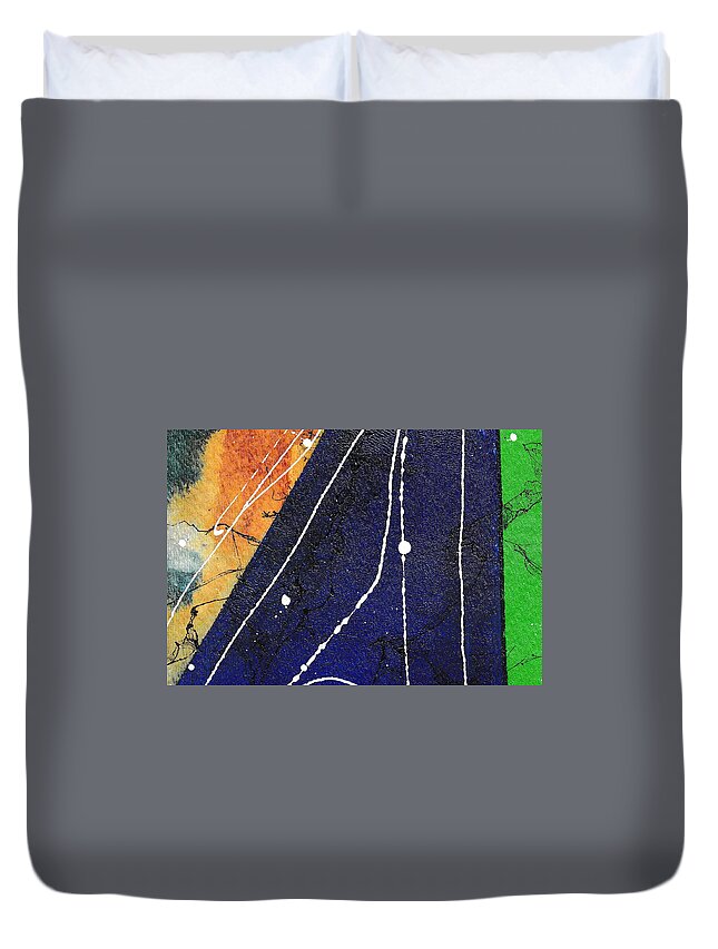 Abstract Duvet Cover featuring the painting Abstracts series 4 - 8 by Louise Adams