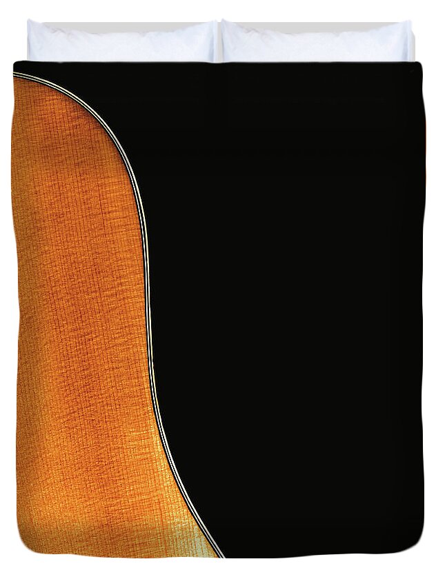 Guitar Duvet Cover featuring the photograph Acoustic Curve No 3 by Bob Orsillo