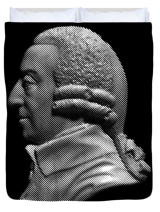 A Pioneer Of Political Economy Duvet Cover featuring the digital art Adam Smith by Cu Biz