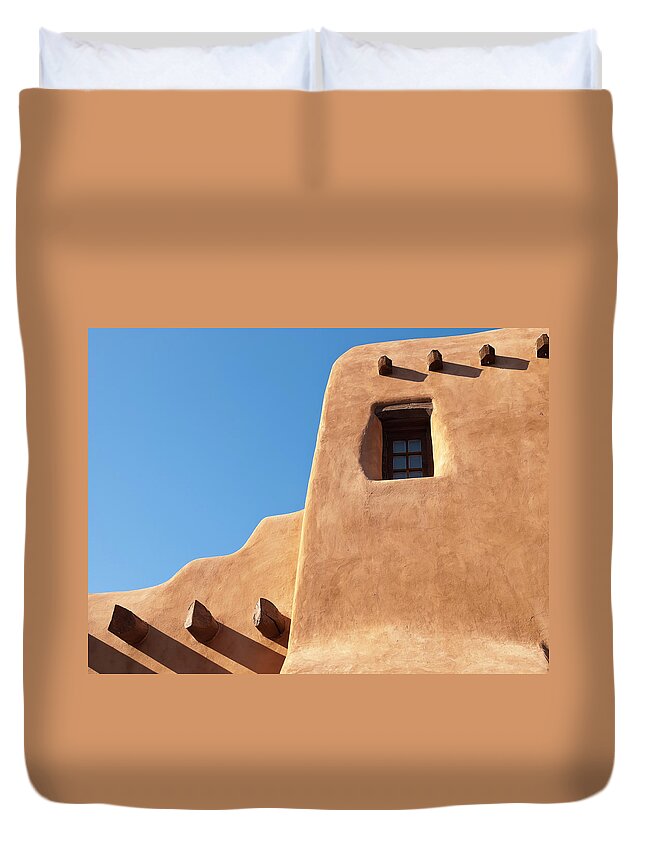 Architectural Feature Duvet Cover featuring the photograph Adobe House by Helovi