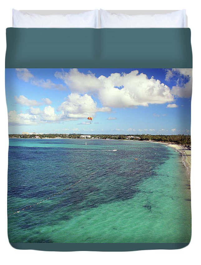 Scenics Duvet Cover featuring the photograph Aerial View Of Cable Beach - Nassau by Hisham Ibrahim
