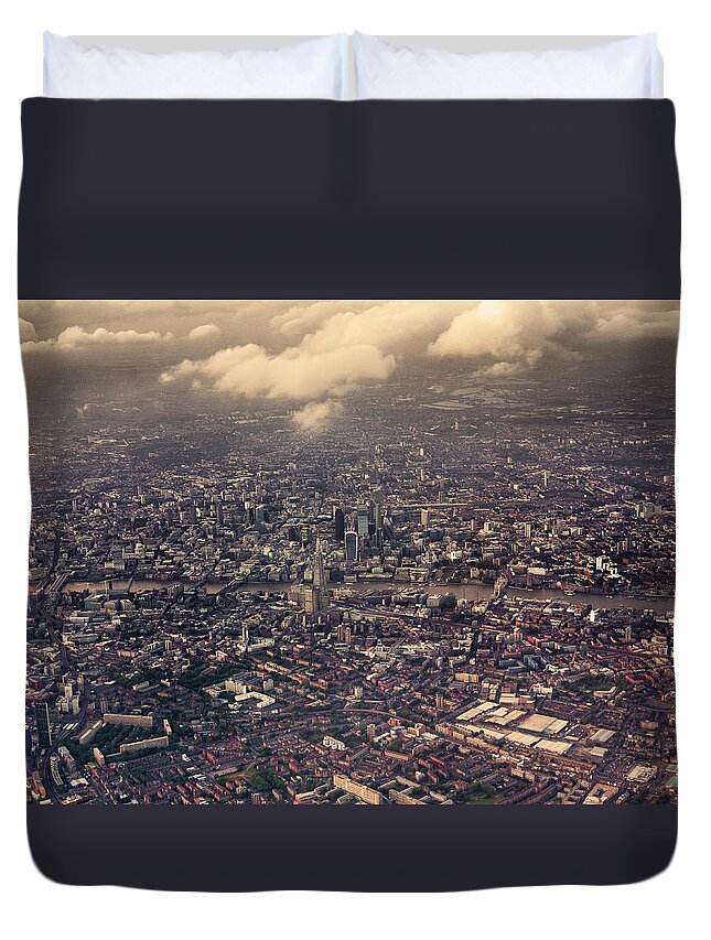 Outdoors Duvet Cover featuring the photograph Aerial View Over Central London, Uk by Charles Briscoe-knight