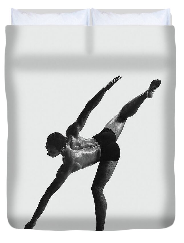 Human Arm Duvet Cover featuring the photograph African-american Dancer Standing On One by Chris Nash