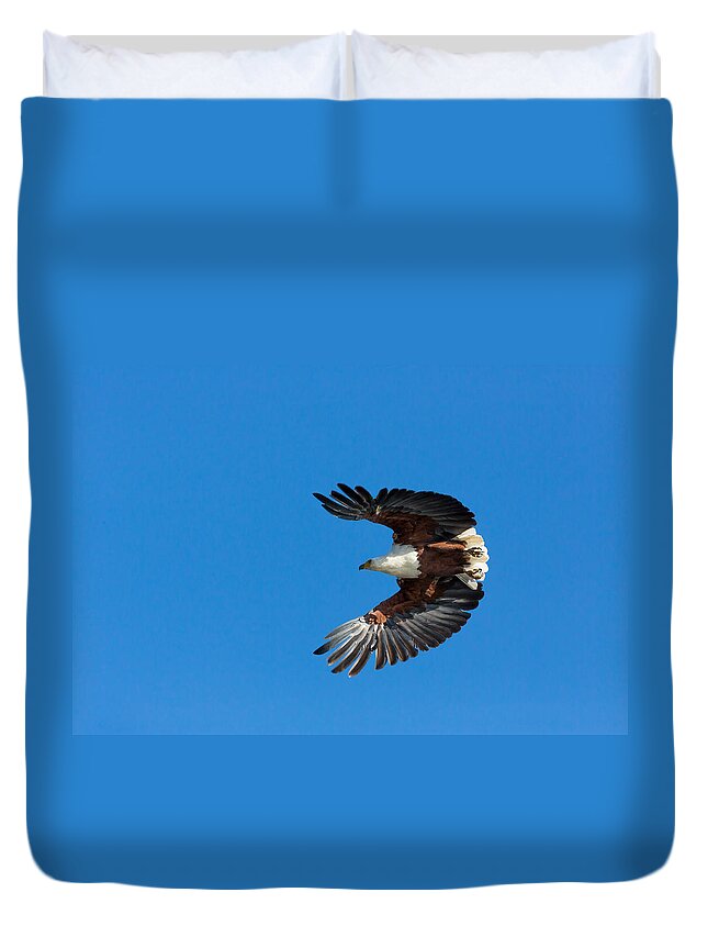 Lake Naivasha Duvet Cover featuring the photograph African Fish Eagle by 1001slide