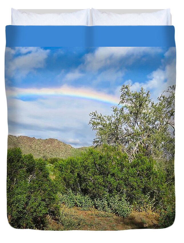 Arizona Duvet Cover featuring the photograph After an Arizona Winter Rain by Judy Kennedy