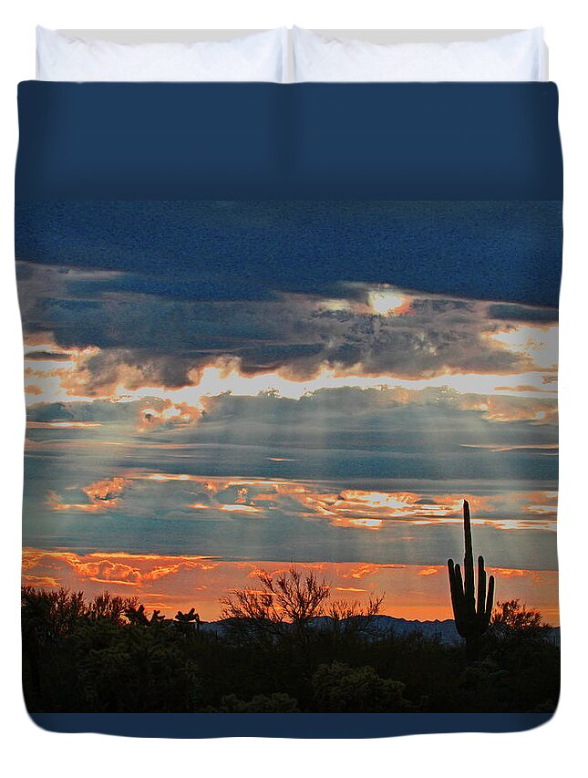 Afternoon Light On Overcast Day. Duvet Cover featuring the digital art After Noon Light On Overcast Day. by Tom Janca