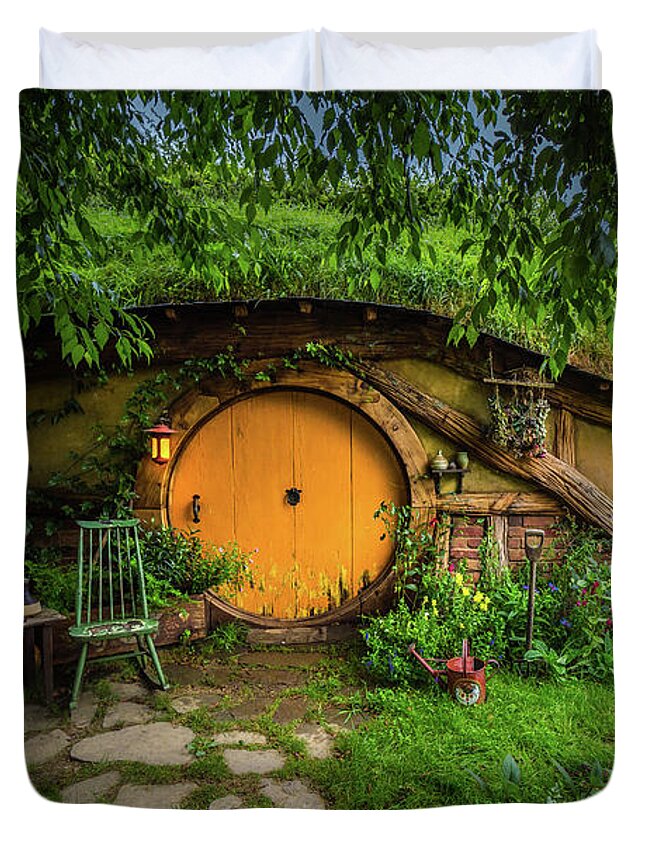 Hobbit House Duvet Cover featuring the photograph Hobbiton Afternoon by Racheal Christian