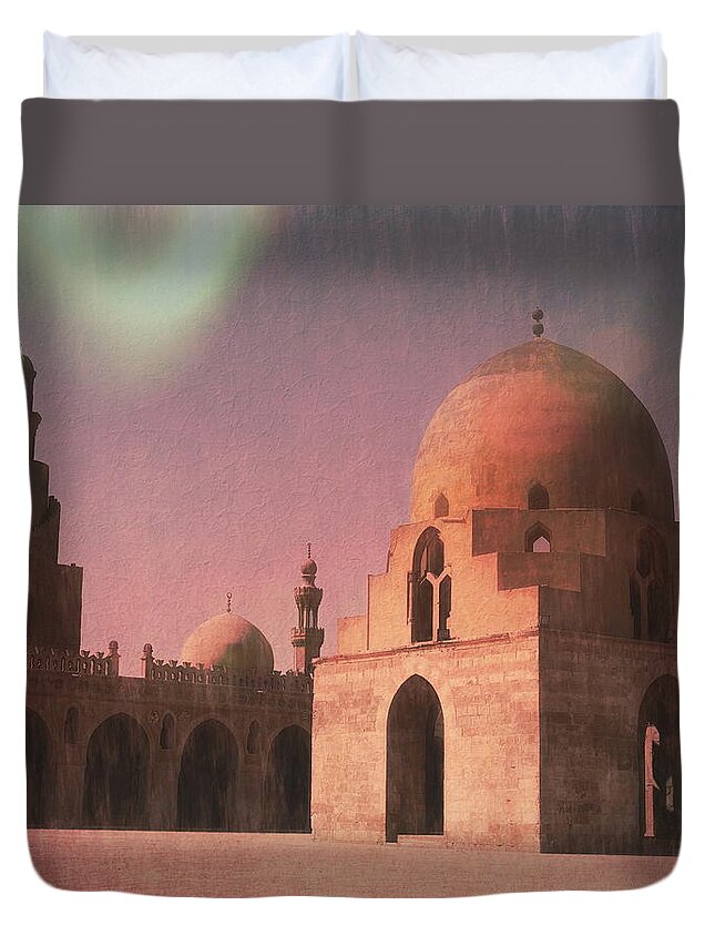 Ahmad Ibn Tulun Duvet Cover featuring the photograph Ahmad ibn Tulun Mosque by Bearj B Photo Art