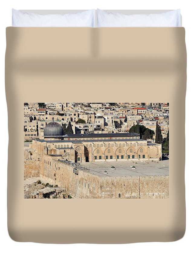 Mosque Duvet Cover featuring the photograph Al Alqsa Mosque by Madzia71