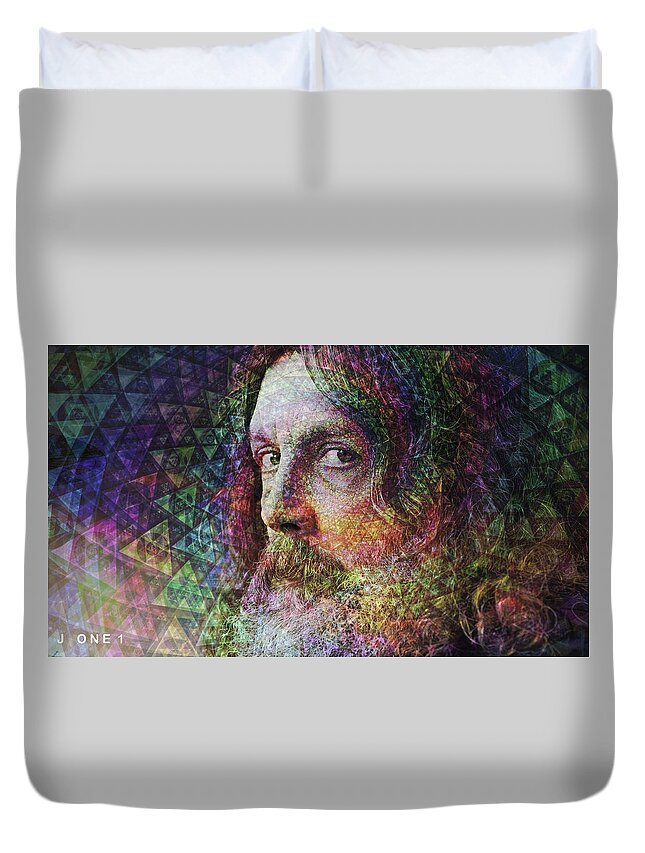 Alan Moore Duvet Cover featuring the digital art Alan Moore Magic by J U A N - O A X A C A