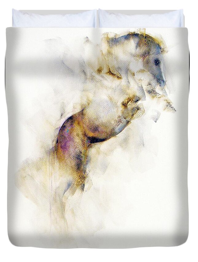 Horse Art Duvet Cover featuring the painting Alegre by Janette Lockett