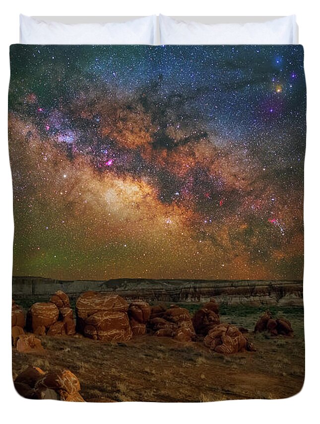 Astronomy Duvet Cover featuring the photograph Alien Graffitti by Ralf Rohner