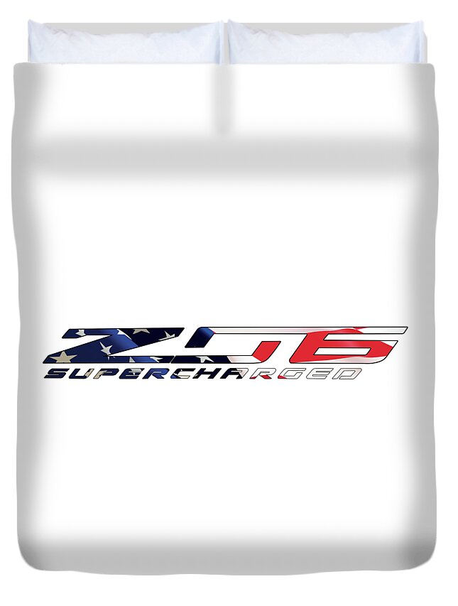Corvette Duvet Cover featuring the photograph All American Z06 by Ricky Barnard