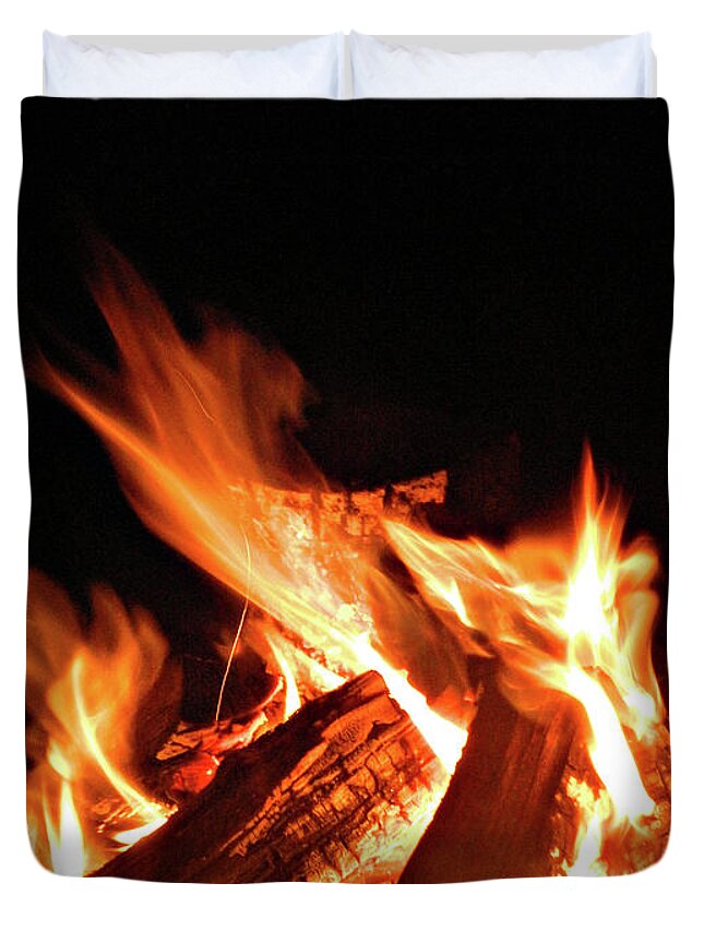 All Fired Up Duvet Cover featuring the photograph All Fired Up 10 by Cyryn Fyrcyd
