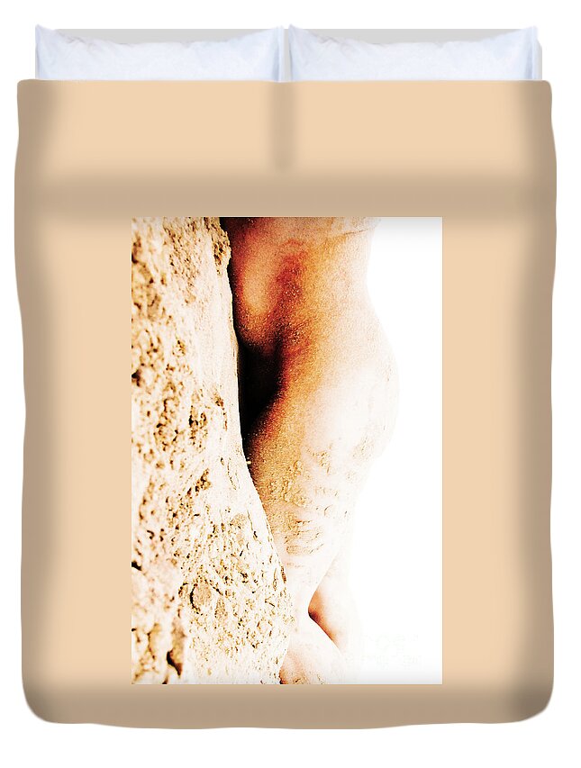 Sand Duvet Cover featuring the photograph All Lined Up by Robert WK Clark