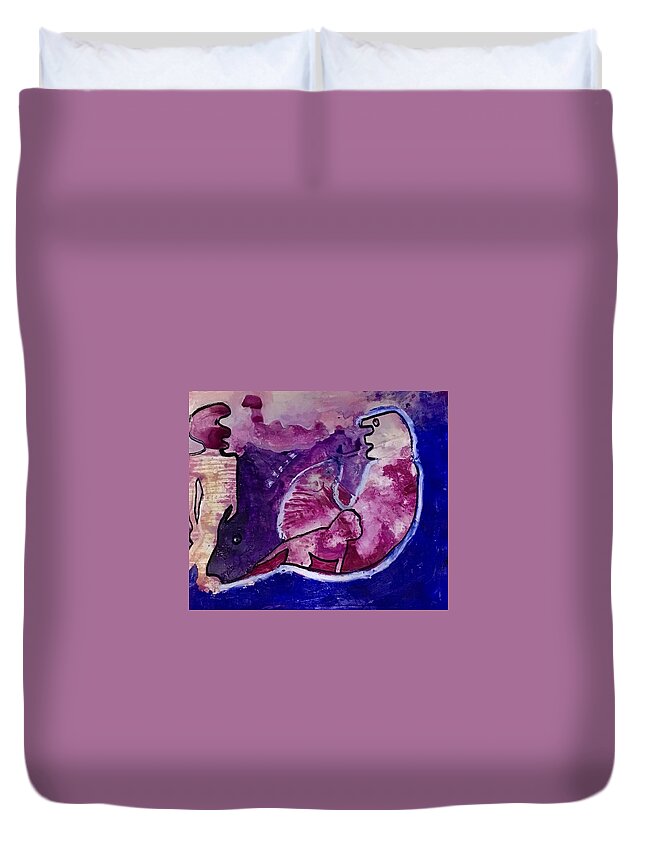 Abstract Duvet Cover featuring the painting All of Life by Carole Johnson