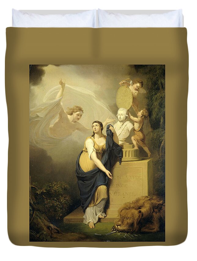18th Century Art Duvet Cover featuring the painting Allegory of the Death of Prince William V, 1806 by Jan Willem Pieneman