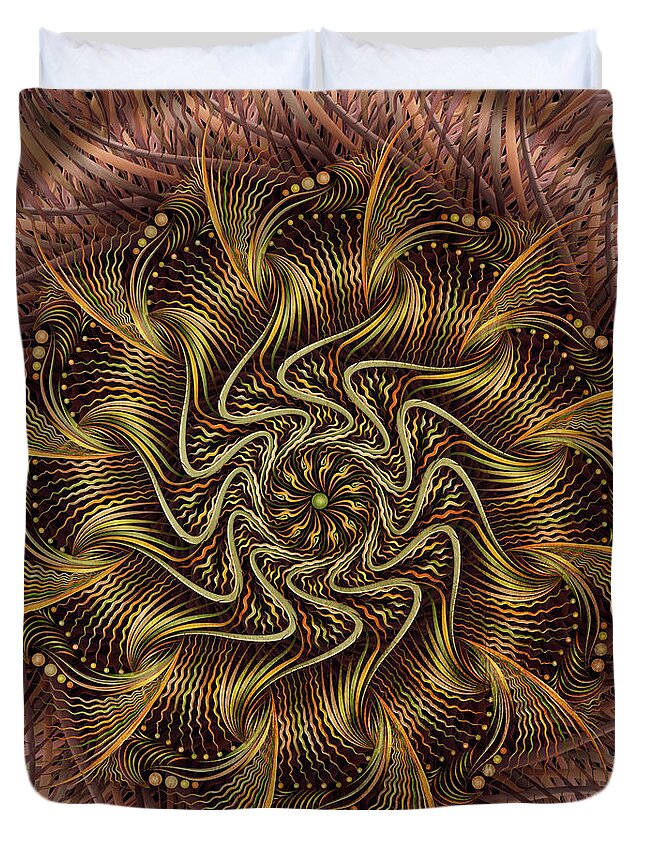 Pinwheel Mandala Duvet Cover featuring the digital art Allemande Twist by Becky Titus