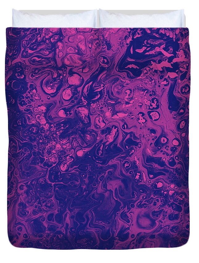 Fluid Duvet Cover featuring the painting Allure of the Mysterious by Jennifer Walsh