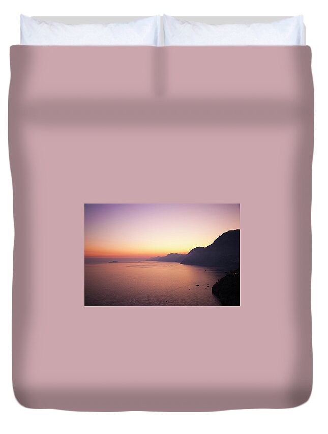 Tyrrhenian Sea Duvet Cover featuring the photograph Amalfi Coast by Spooh