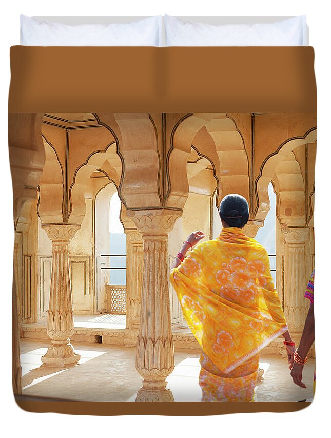 Arch Duvet Cover featuring the photograph Amber Fort 01 by Nick Dolding
